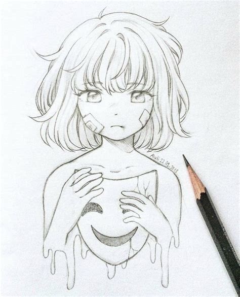 Sad Drawings Girl Drawing Sketches Anime Girl Drawings Art Drawings