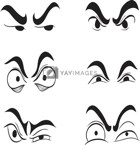 Angry Cartoon Eyes Set Vector By Kozzi Vectors And Illustrations With