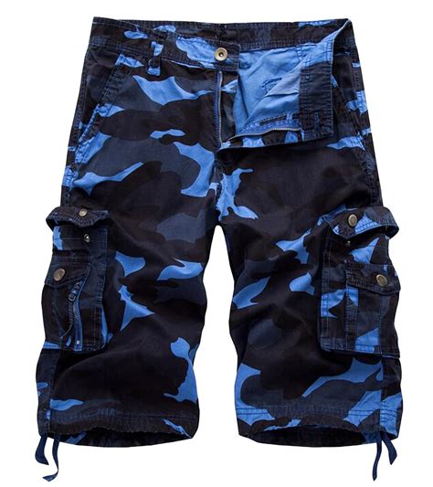 Dongd Mens Cargo Shorts Cotton Relaxed Fit Camouflage Camo Cargo Short