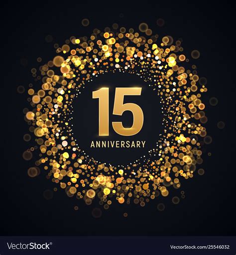 15 Years Anniversary Isolated Design Royalty Free Vector