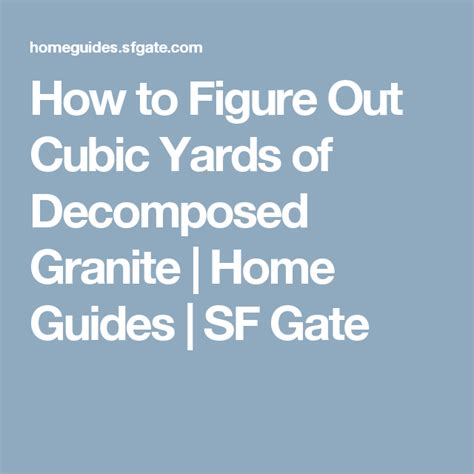 How To Figure Out Cubic Yards Of Decomposed Granite Painted Exterior