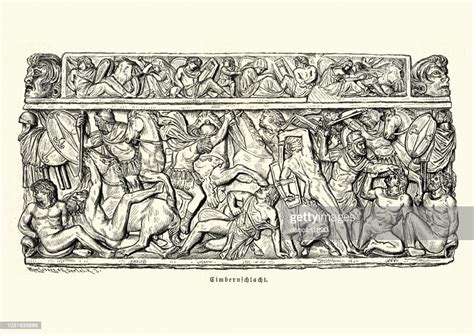 ancient battle between romans and teutons or celts high res vector graphic getty images