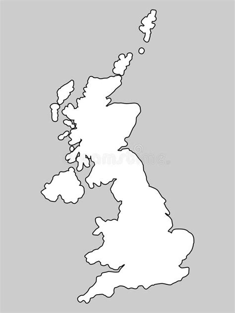 Mappa Del Nero Del Regno Unito Illustrazione Vettoriale Illustrazione