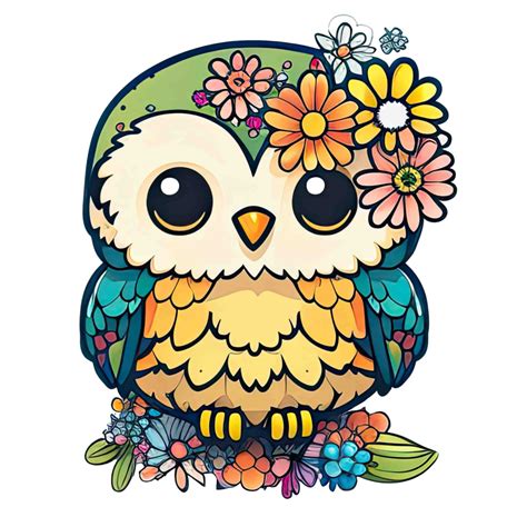 Cute Stickers Owls Ai Generative 23954144 Png