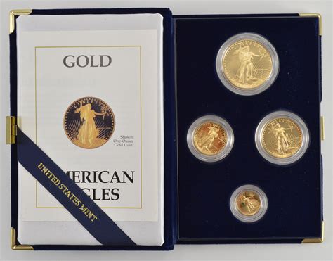 1988 American Eagle Gold Bullion 4 Coin Proof Set W Box And Coa