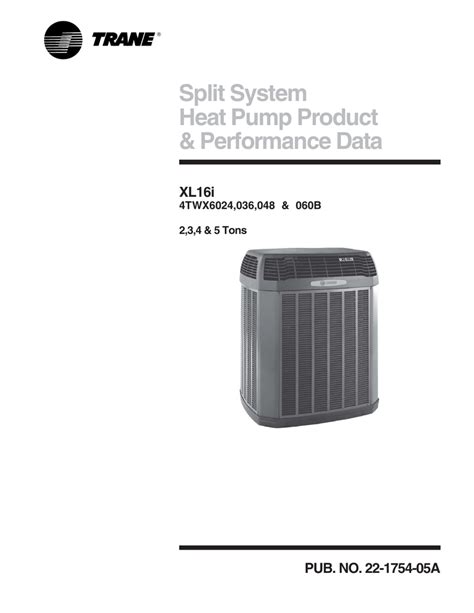 Trane Xl16i Split System Heat Pump Product Data Manualzz