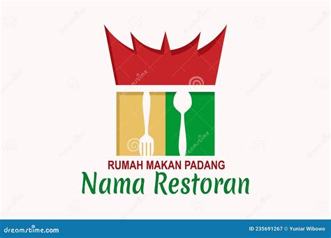 Translation Restaurant Name Padang Cuisine Vector Logo Stock Vector