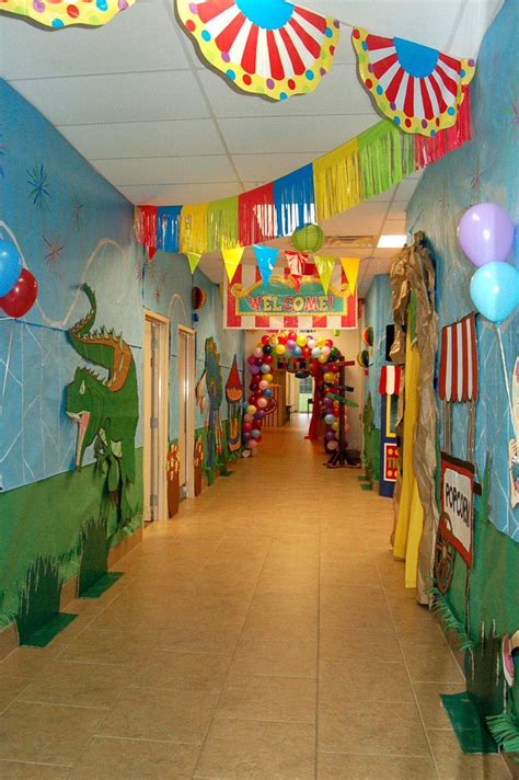 Welcome to the kinder craze classroom decor shopping guide. Great hallway ideas. | Classroom decor, Circus theme ...