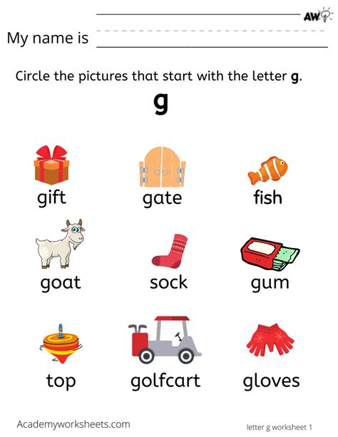 Learn Letter G G Learning The Alphabet Academy Worksheets