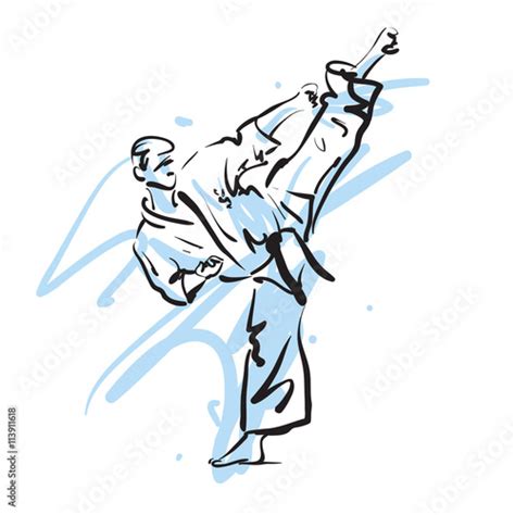 Karate Kick Vector Illustration Buy This Stock Vector And Explore