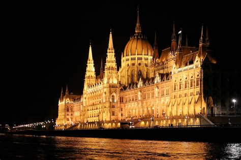 Budapest Night River Danube Parliament Wallpapers Hd Desktop And