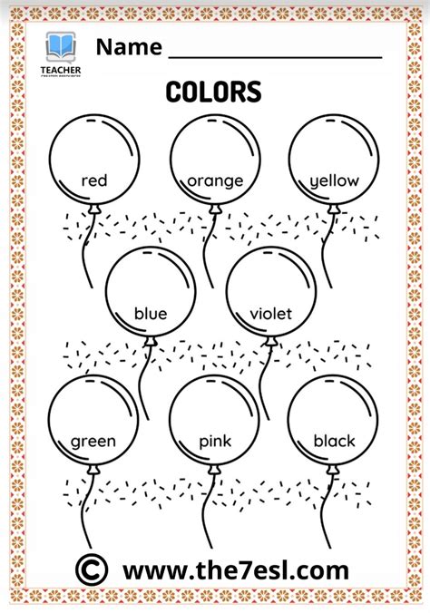 Colors And Shapes Worksheets English Created Resources