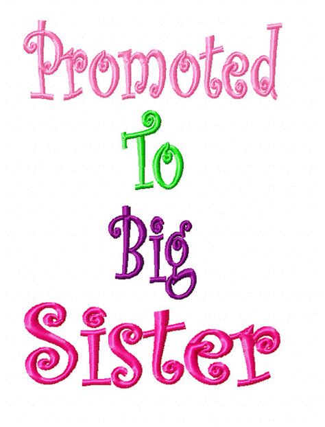 Promoted To Big Sister Embroidery Design Etsy In 2021 Big Sister