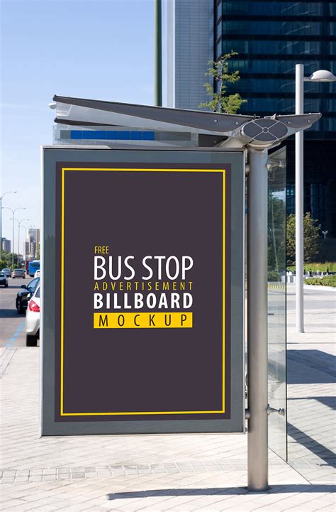 bus stop advertisement billboard psd mockup  mockup zonefree mockup zone