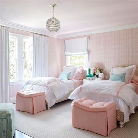 Pink Shared Girls Room Decor Traditional Girl Bedroom With Pink