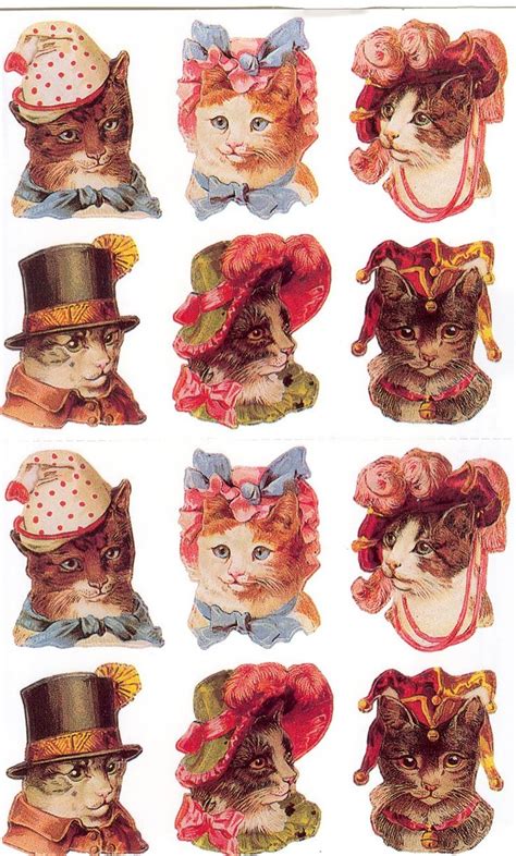 Cats In Hats Victorian Style Cute Art Cat Art Collage Art