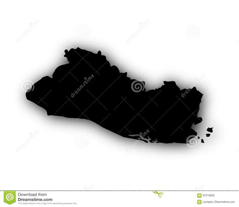 Karte Von El Salvador Mit Schatten Vektor Abbildung Illustration Von