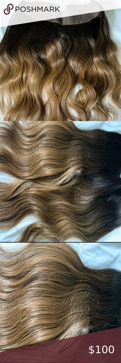 Brand New Glam Seamless Halo Remi Extensions Ombre Balayage Glam