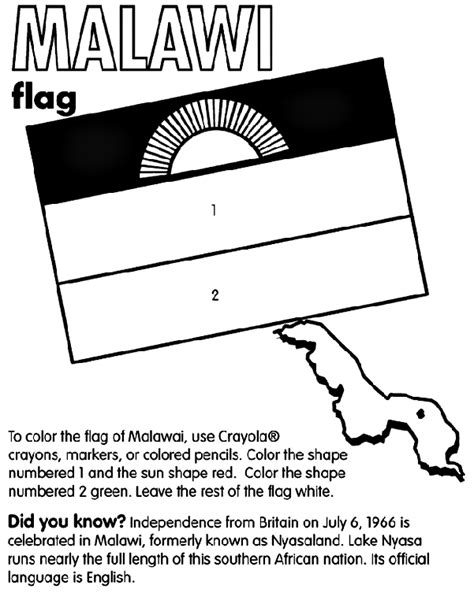 The american flag primary colors are red, white and blue. Malawi Coloring Page | crayola.com