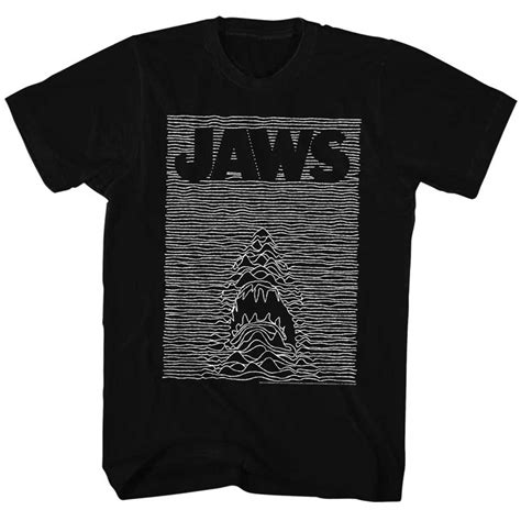 Jaws Shirt White Lines Black T Shirt Jaws Shirts