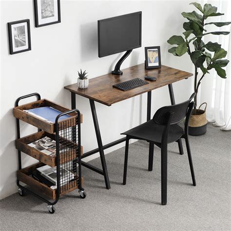 Vasagle Home Furniture Space Saving Industrial Writing Table Wood Top