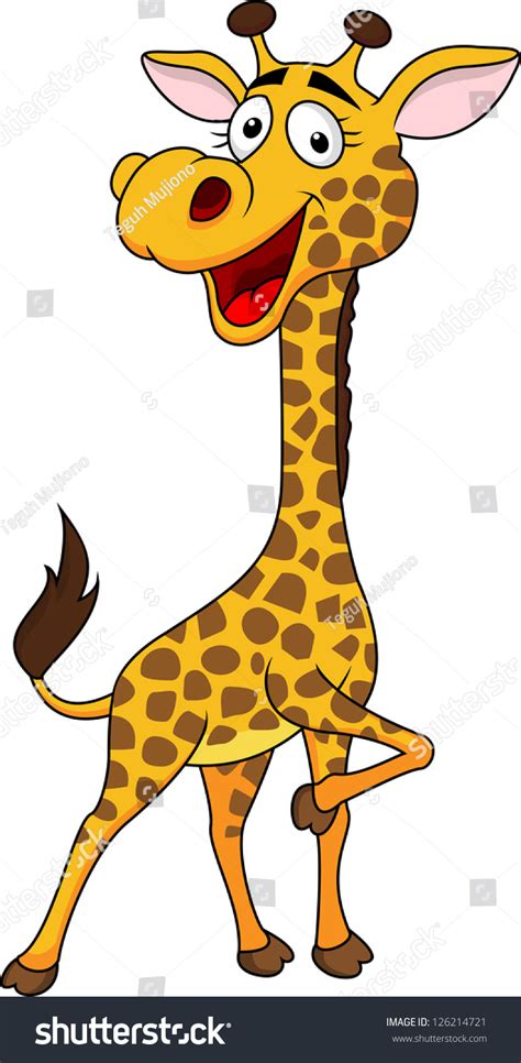 Cute Giraffe Cartoon Stock Vector 126214721 Shutterstock