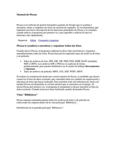 Picasa 3 Manual Pdf