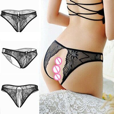 Pack Women S Lace Floral Panties Crotchless Underwear Thongs Lingerie