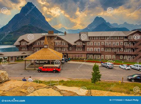 Many Glacier Hotel Glacier National Park Editorial Image Image Of