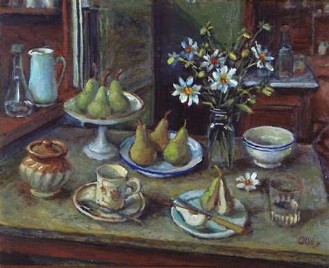 White Dahlias And Pears Margaret Olley 2004 20 Ehive