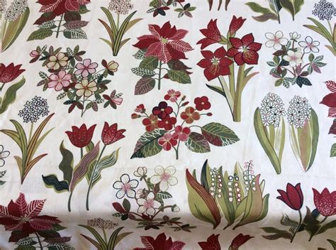 Floral print fabric / Scandinavian fabric / Upholstery fabric | Etsy in 