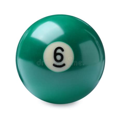 Billiard Ball With Number 6 Isolated On White Stock Photo Image Of