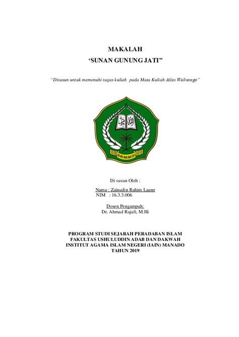 Doc Sunan Gunung Jati Zainudin Rahim