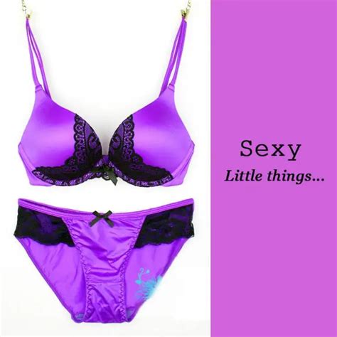 new purple color bra and panty set s015 lady s secret push up bra top quality with wholesale