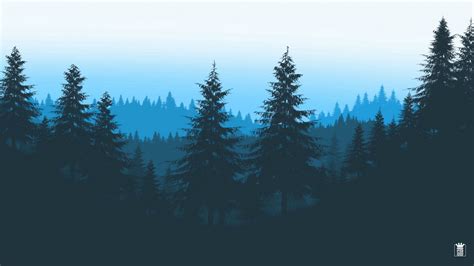 Download Wallpaper 1920x1080 Forest Trees Mountains Art Vector Full Hd Hdtv Fhd 1080p Hd