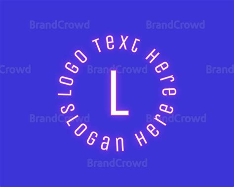 Round Neon Lettermark Logo Brandcrowd Logo Maker