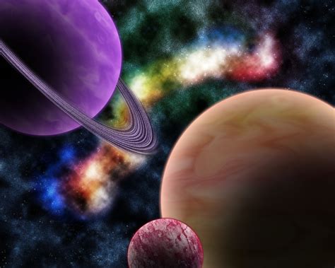 Planets In Colorful Space