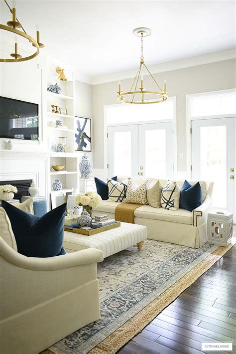 Blue And Gold Living Room Decorating Ideas Leadersrooms