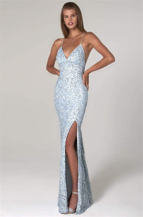 Scala 60116 Sequined Long Column Dress Stunning Prom Dresses