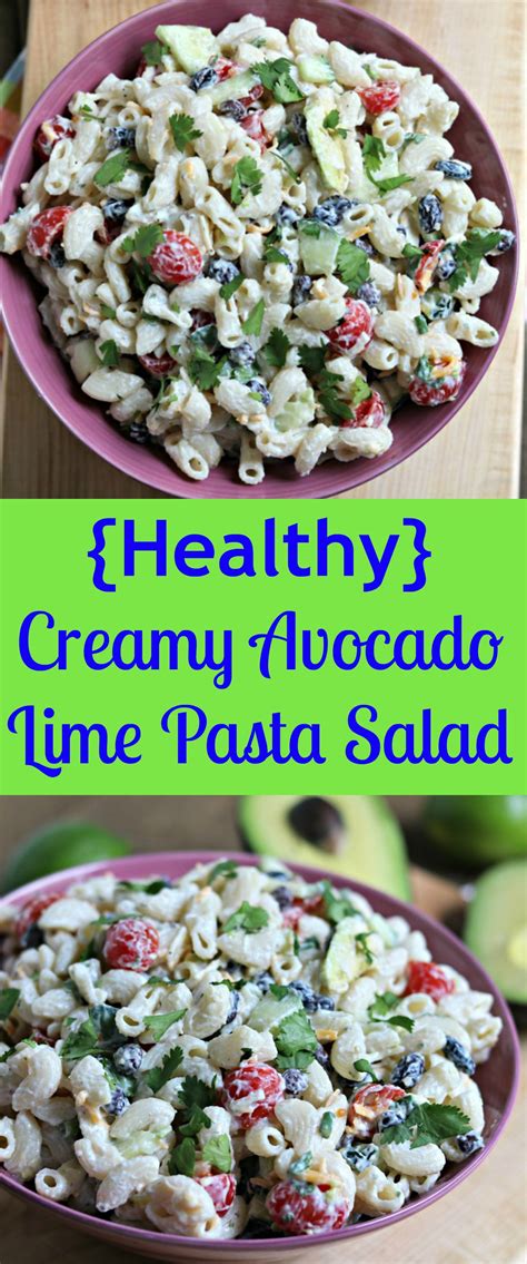 Healthy Creamy Avocado Lime Pasta Salad