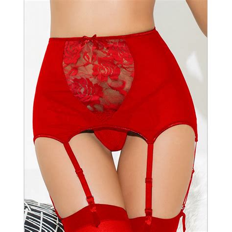 Sexy Red Mesh Lingerie Garter Belt Hg16727