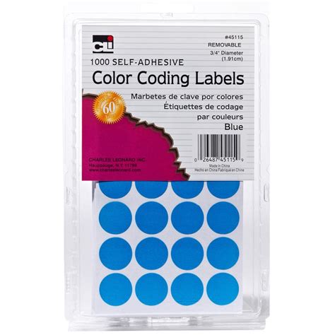 Knowledge Tree Charles Leonard Inc Color Coding Dots Self Adhesive Labels Inch