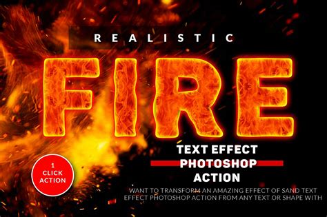 Fire Text Effect Photoshop Action Masterbundles