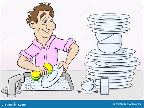 Washing The Dishes Royalty Free Stock Photo Cartoondealer