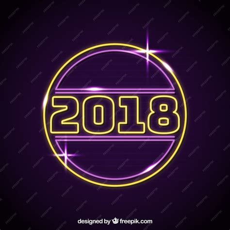 Free Vector Bright New Year Neon Sign