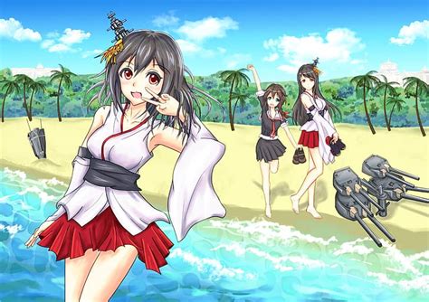 Anime chicas anime playa Colección Kantai Yamashiro KanColle Fusou KanColle Fondo de
