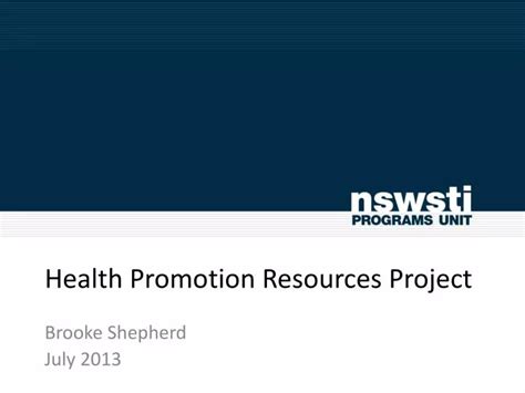 Ppt Health Promotion Resources Project Powerpoint Presentation Free