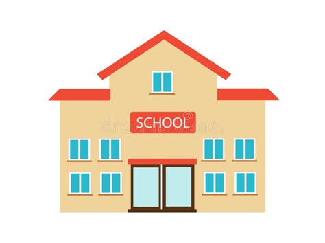 High School Building Vector Stock Vector Illustration Of House