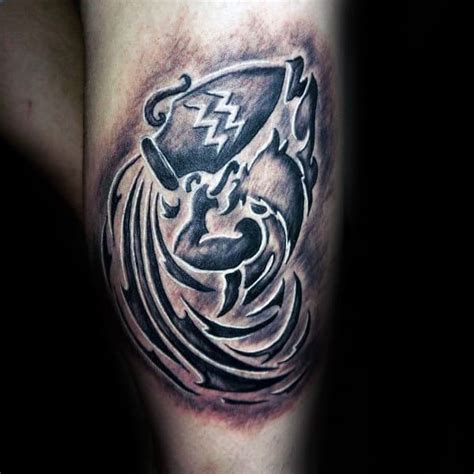 When do you get tattoos for your zodiac sign? 70 Aquarius Tattoos For Men - Astrological Ink Design Ideas