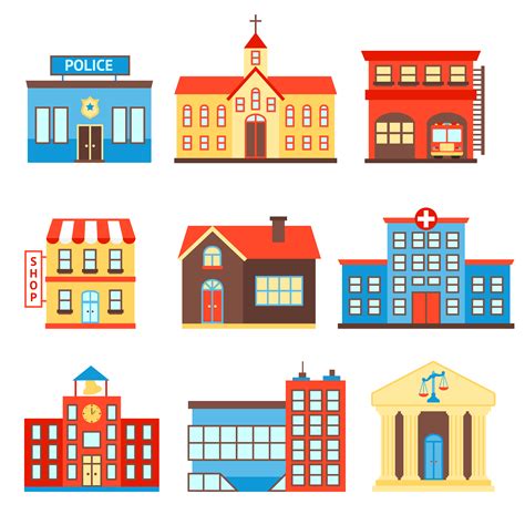 Government Buildings Icons 438929 Vector Art At Vecteezy